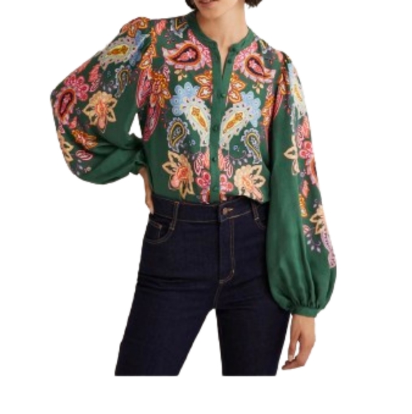 Boden Green Blouson floral blouse - Picture 10 of 10